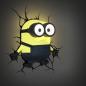 Preview: 3D LED Minions - Bob - Wandlampe - seite leuchtend