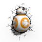 Preview: 3D LED - Star Wars BB-8 - Wandlampe - vorne