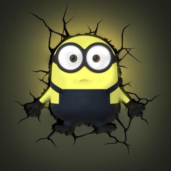 3D LED Minions - Bob - Wandlampe - vorne leuchtend