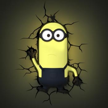 3D LED Minions - Kevin - Wandlampe - vorne leuchtend