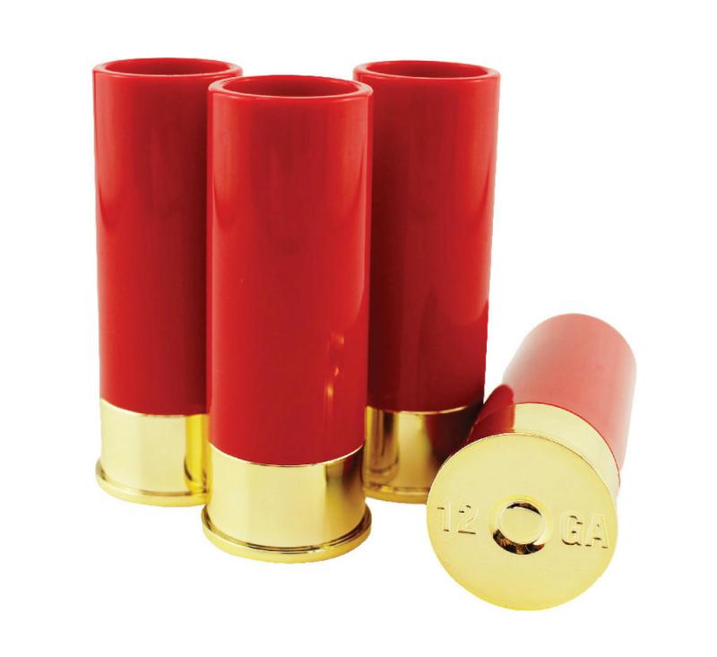 Pumpgun Schnapsgläser 12 Gauge - 4er Set - Patronenhülsen