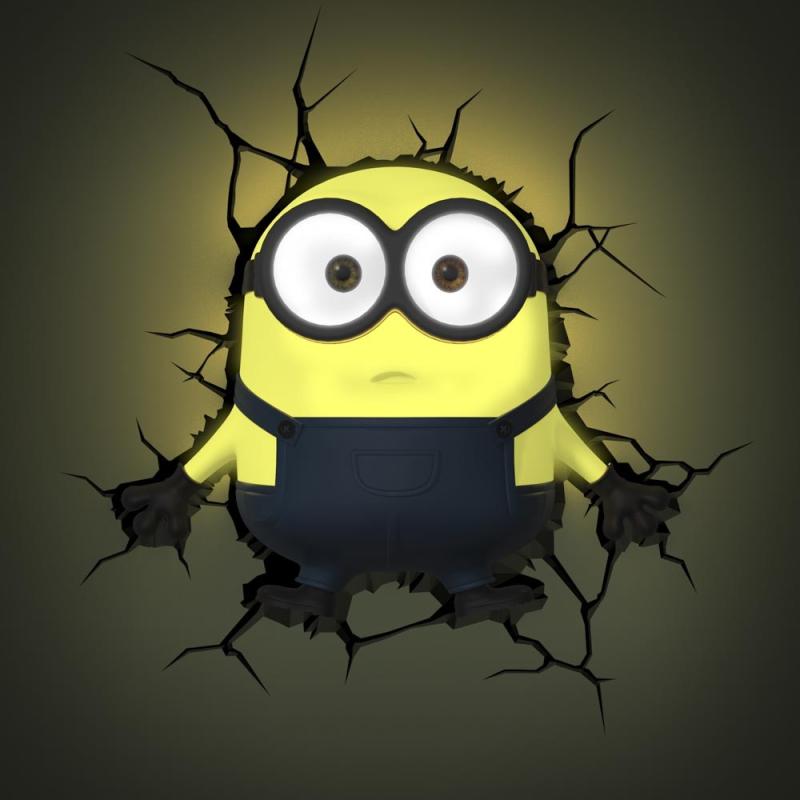 3D LED Minions - Bob - Wandlampe - vorne leuchtend