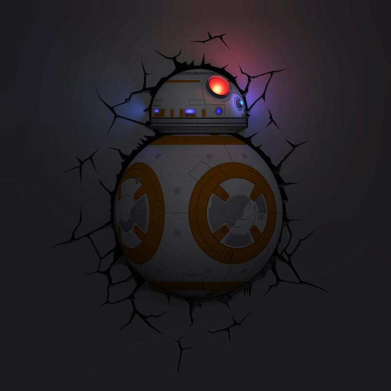 3D LED - Star Wars BB-8 - Wandlampe - leuchtend