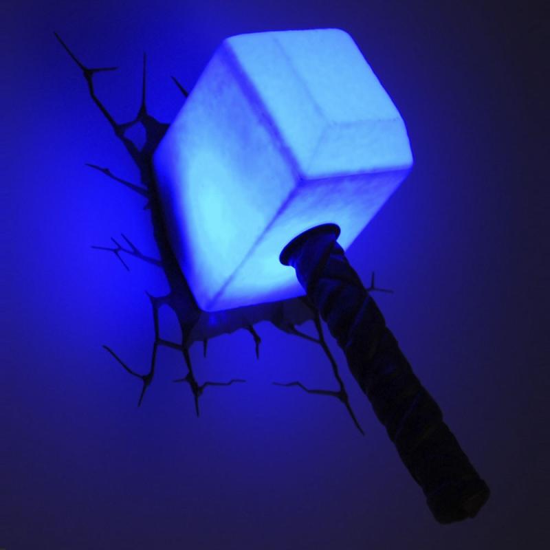 3D LED Marvel - Thor Hammer - Wandlampe - leuchtend