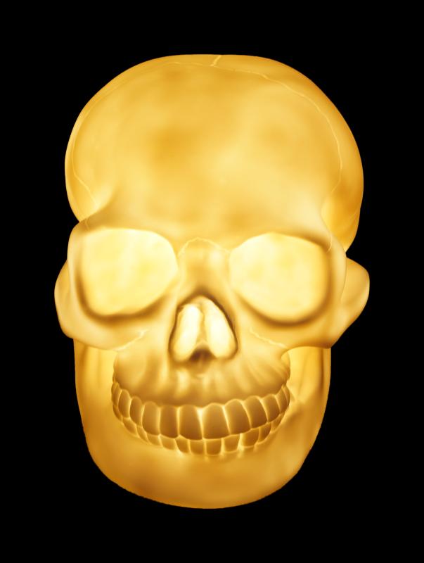 Totenkopf Lampe - leuchtend vorne
