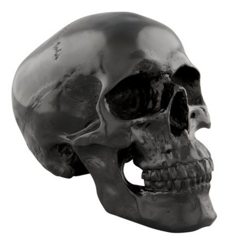 Spardose Totenkopf 14cm Keramik schwarz Skull Schädel Sparschwein Halloween 
